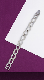Load image into Gallery viewer, Sparkling Silver Link Chain Bracelet