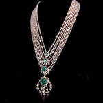 Load image into Gallery viewer, Omisa Emerald Moti Rani Haar Necklace