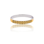 Load image into Gallery viewer, Geometric Gold & Silver Open Bangle