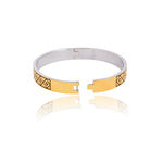 Load image into Gallery viewer, Geometric Gold & Silver Open Bangle