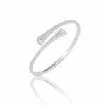Load image into Gallery viewer, Modern Pave Open Silver Bangle Bracelet