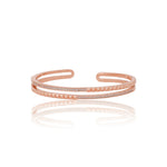 Load image into Gallery viewer, Textured Rose Gold Pyramid Cuff with Zircon Detailing