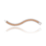 Load image into Gallery viewer, Dual Tone Silver-Rose Gold Box Chain Bracelet