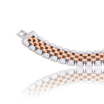 Load image into Gallery viewer, Dual Tone Silver-Rose Gold Box Chain Bracelet
