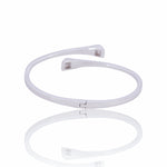 Load image into Gallery viewer, Modern Pave Open Silver Bangle Bracelet