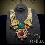 Load image into Gallery viewer, Dual Peacock Kundan Pearl Necklace
