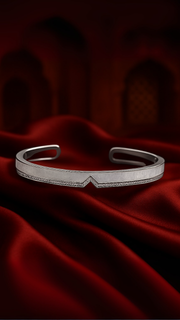 Elegant White Enamel Inlay Cuff Bracelet