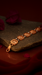 Rose Gold Princess Cut Square Bracelet