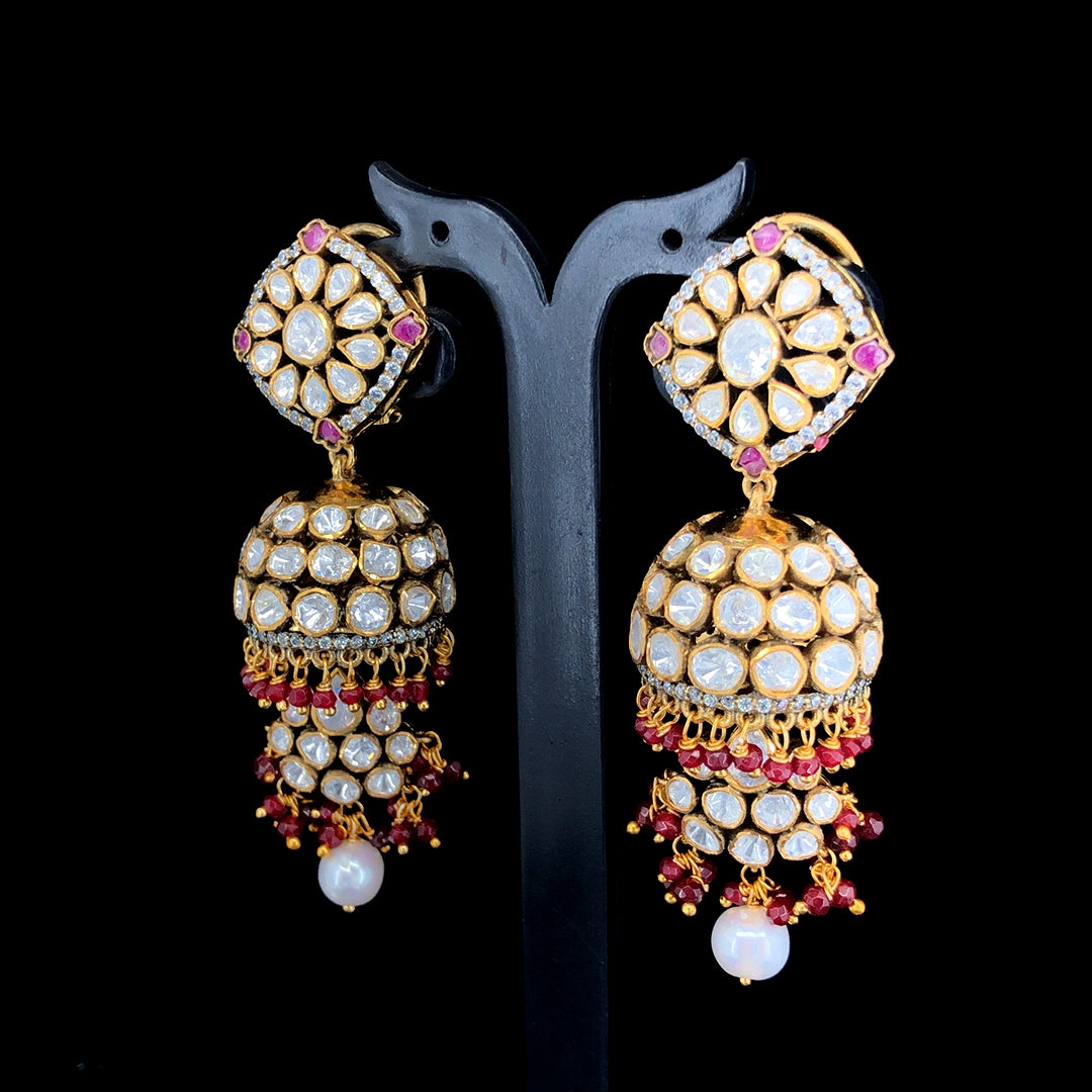 Rombus Tops Polki Jhumka