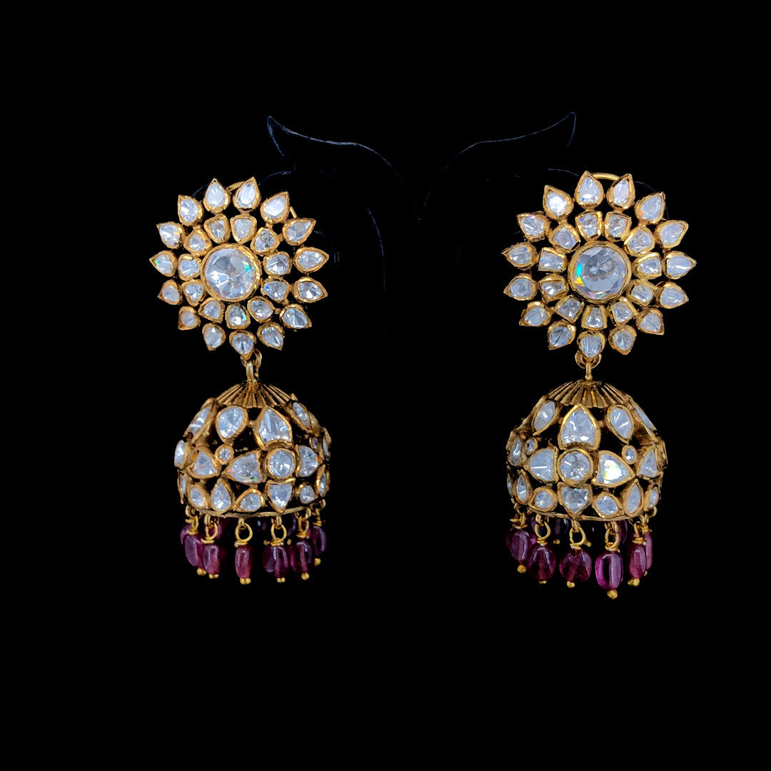 Sun Flower Polki Jhumka