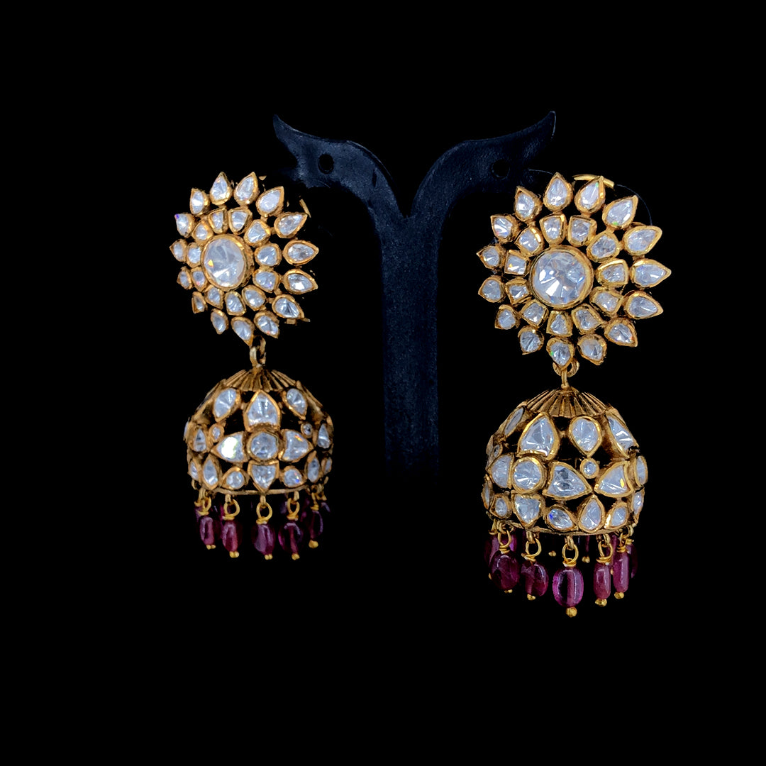 Sun Flower Polki Jhumka