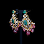 Load image into Gallery viewer, Green Earrings Mehroon Drops
