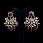 Load image into Gallery viewer, Red Chand Bali With Rain Drops
