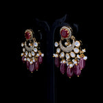 Load image into Gallery viewer, Red Chand Bali With Rain Drops
