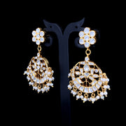 Omisa Classic Pearl Kundan Earrings