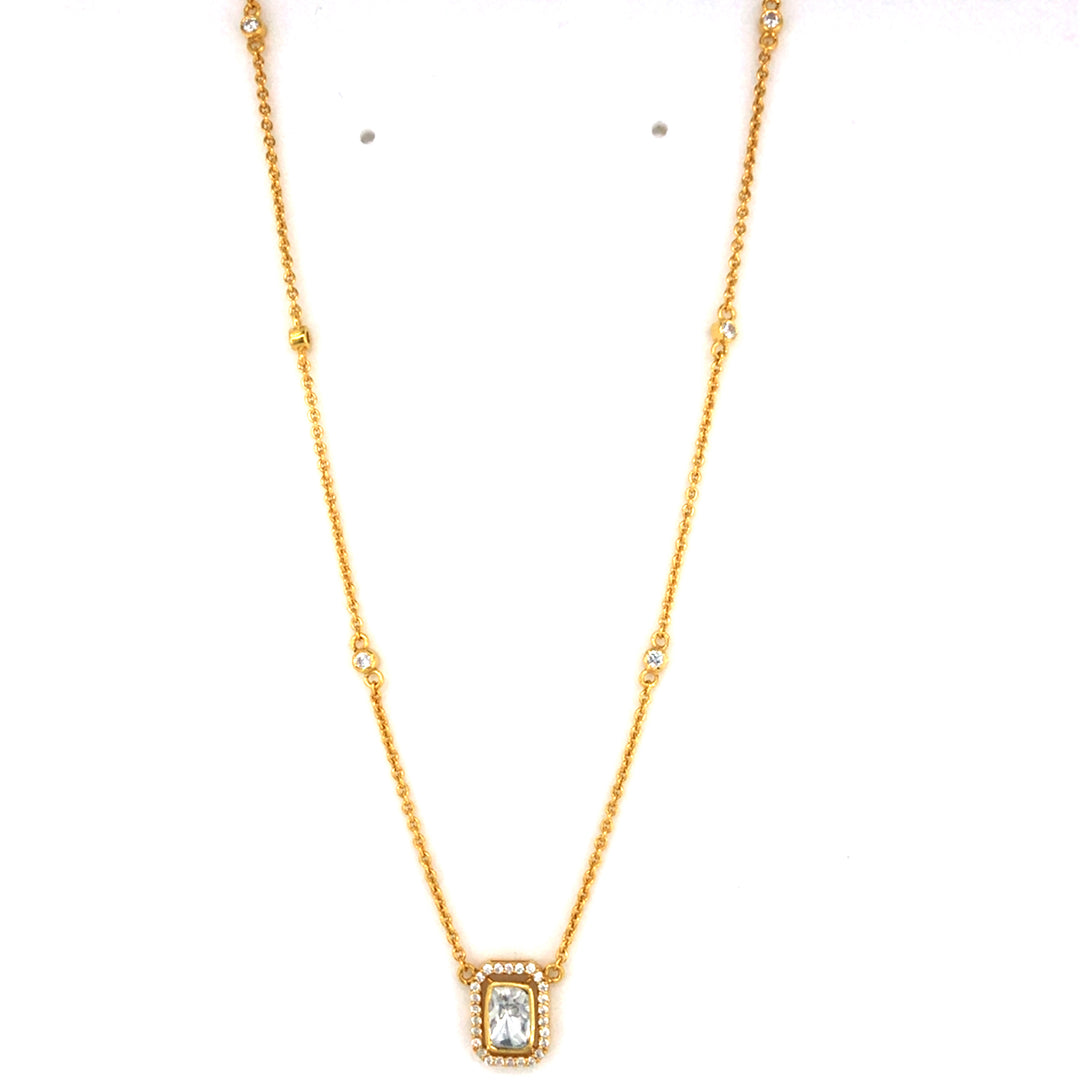 Petal Polki Flower Chain Pendant