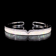 MOP V Shape Silver Bracelet