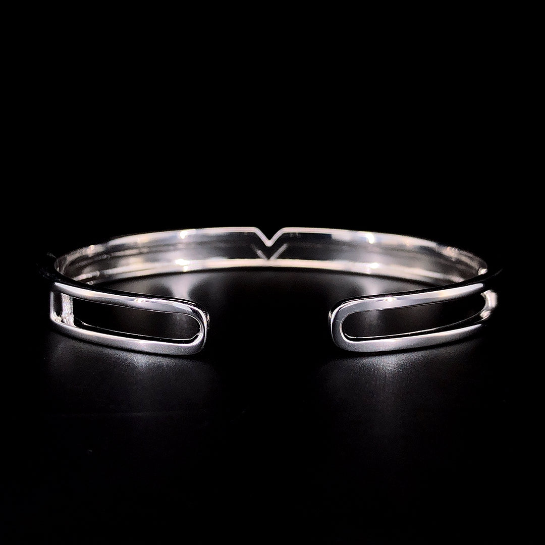 MOP V Shape Silver Bracelet