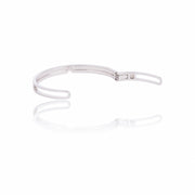 Elegant White Enamel Inlay Cuff Bracelet