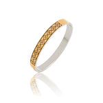 Load image into Gallery viewer, Geometric Gold &amp; Silver Open Bangle

