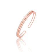 Rose Gold Zircon Accent Dual Band Cuff