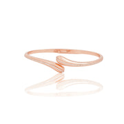 Rose Gold Open Curve Zircon Cuff Bracelet