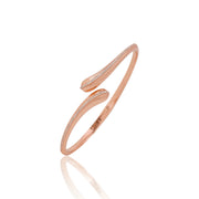 Rose Gold Open Curve Zircon Cuff Bracelet