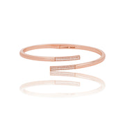 Minimal Rose Gold Open Bar Cuff