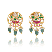 Kundan Fusion Multi-Stone Dangler Earrings