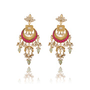 Heritage Crescent Kundan Drop Earrings