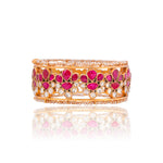 Load image into Gallery viewer, Ruby Floral Kundan Inspired Bangle
