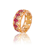 Load image into Gallery viewer, Ruby Floral Kundan Inspired Bangle
