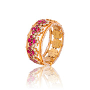 Ruby Floral Kundan Inspired Bangle