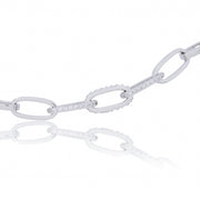 Sparkling Link Chain Bracelet with Embedded Zircon