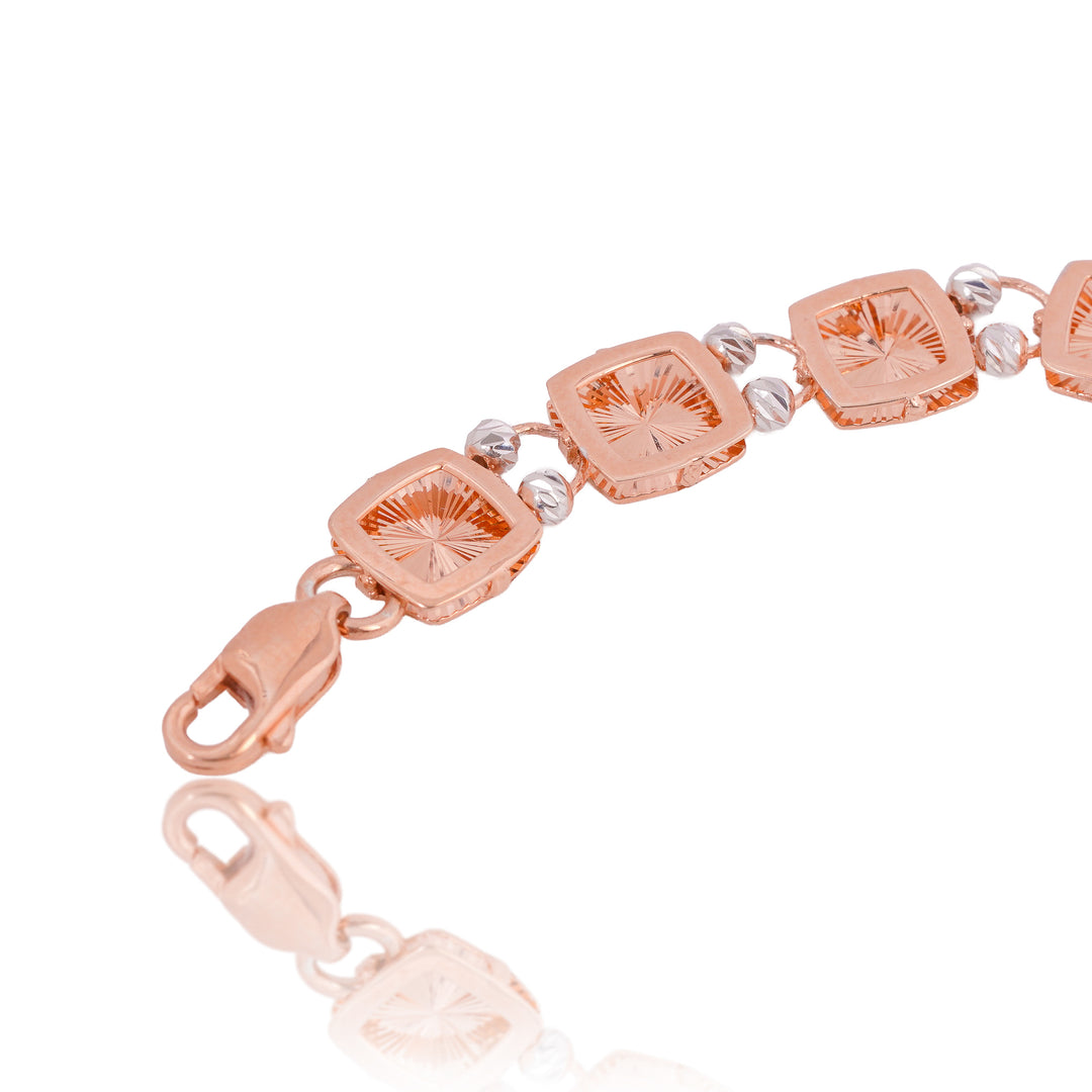 Rose Gold Princess Cut Square Bracelet