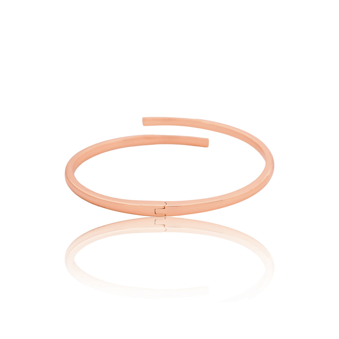 Minimal Rose Gold Open Bar Cuff