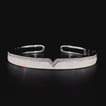 Load and play video in Gallery viewer, MOP V Shape Silver Bracelet
